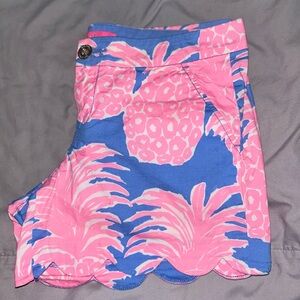 Lilly Pulitzer Pink and Blue Pineapple Print Shorts